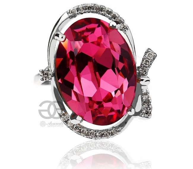 Krystaly Krásný Prstýnek Rose Stříbro