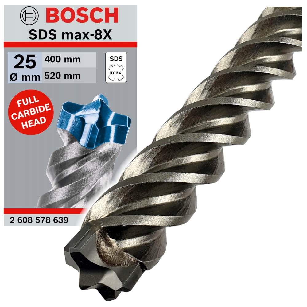 

Wiertło Do Betonu Bosch SDS-Max 25x400x520 Max-8x