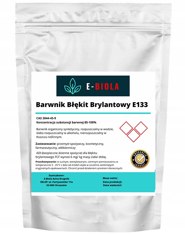 Barvivo světle modrá briliantové Fcf 85% E133 potravinářská cukrovinka 500 g