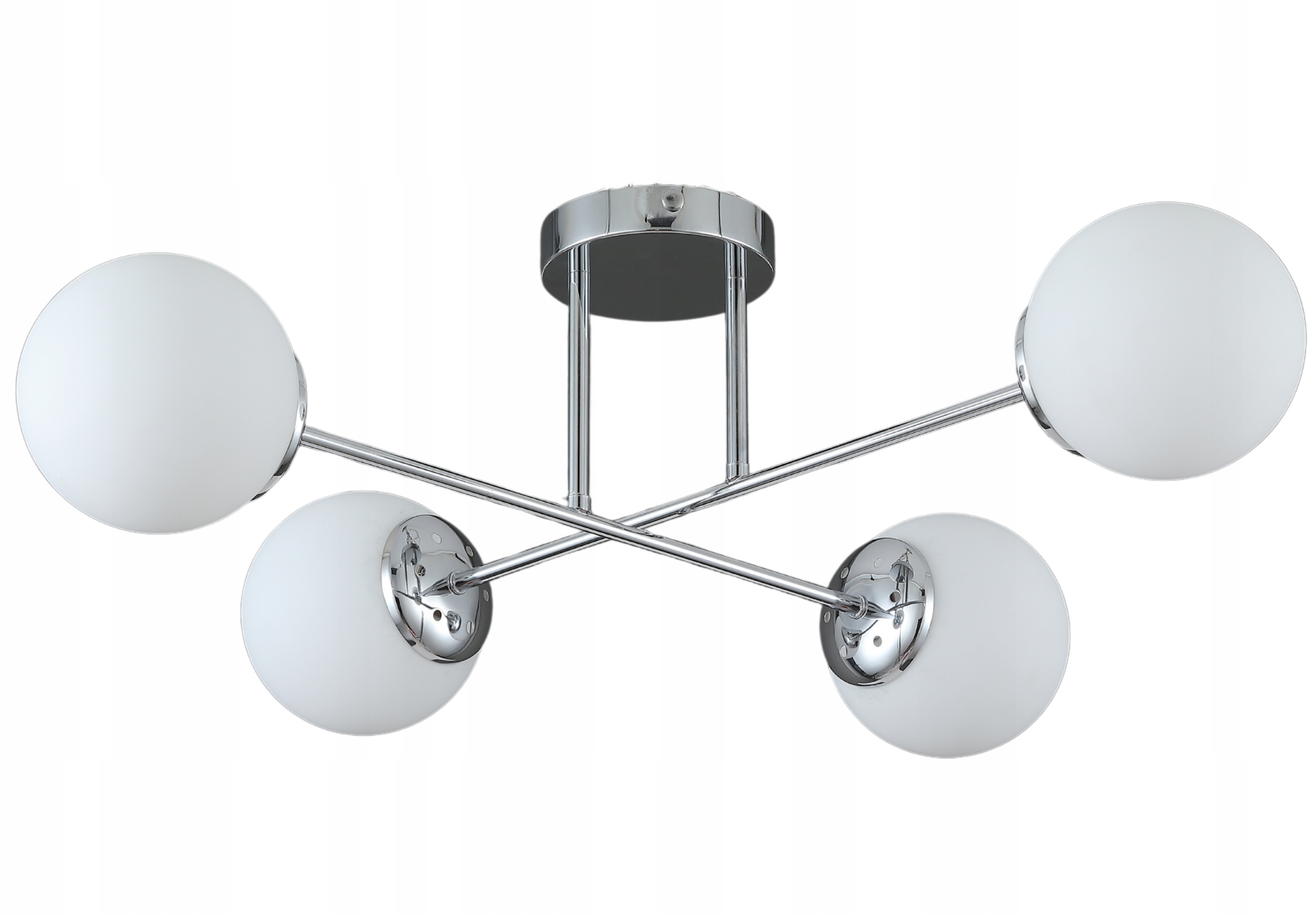 Lampa Wisząca Sufitowa Żyrandol Kule srebrna Nowoczesna Led mleczna