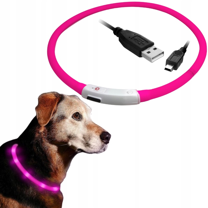

Świecąca Obroża Led Dla Psa Regulowana Usb 70cm R