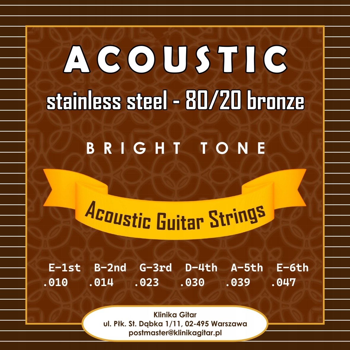 STRUNY DO GITARY AKUSTYCZNEJ ROZMIAR 10-47 dodatkowa struna E1 EAN (GTIN) 0729104737215