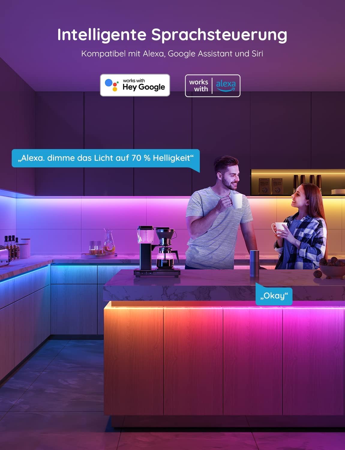 GOVEE RGBIC Pro LED 20m, Alexa & Google, App Control, Music Sync — miniatura 5
