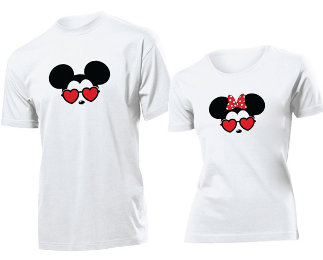 

Koszulki dla par Miki W Okularach XXL