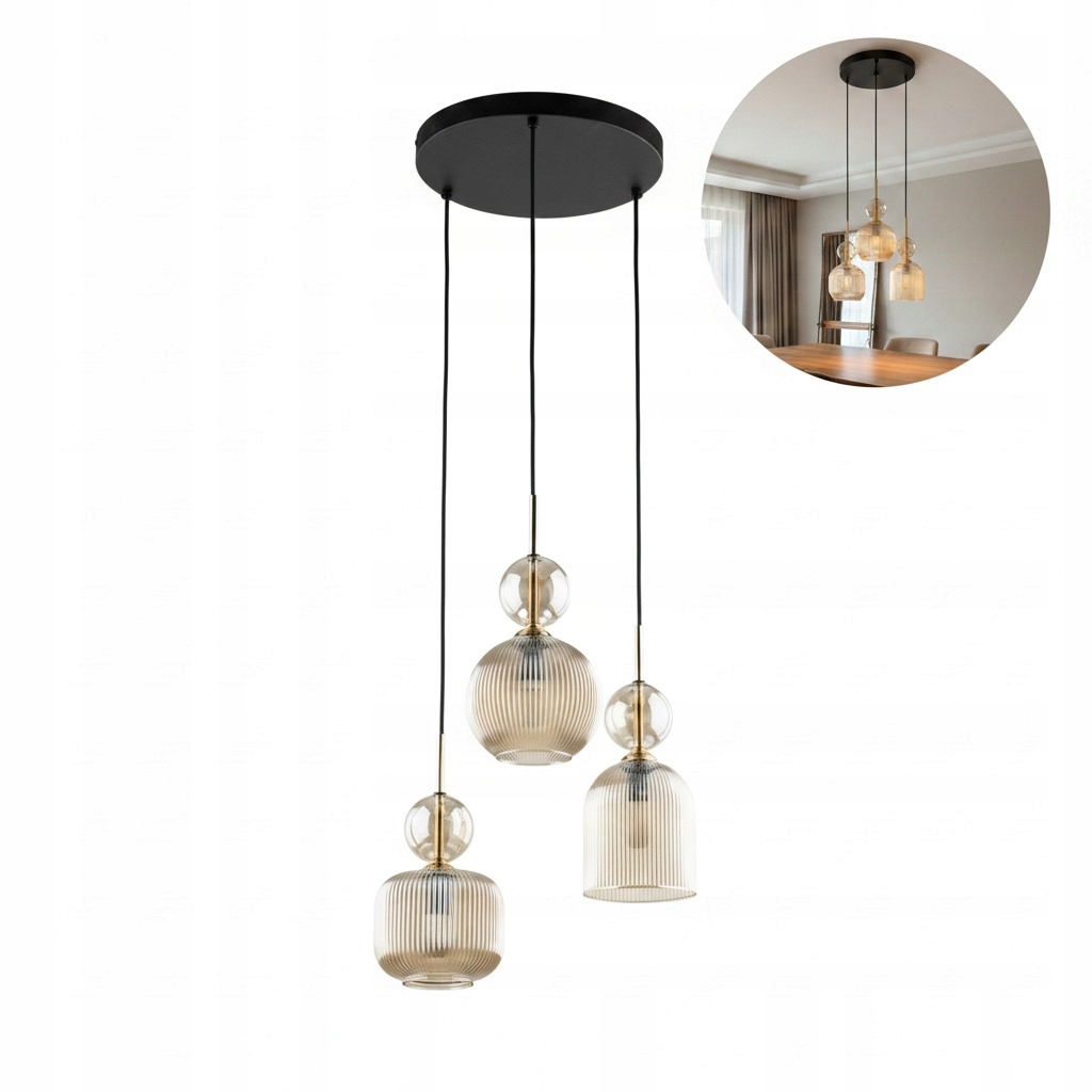 Závesná lampa Sophia cognac sklenená lampa do obývačky Tk Lighting