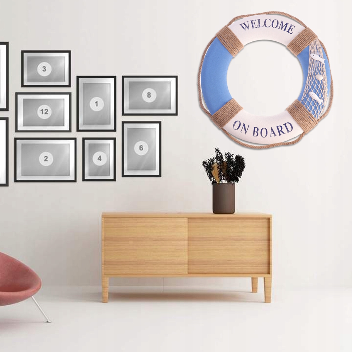 DEKORACJA DRZWIOWA ŚRÓDZIEMNOMORSKA Z NIEBIESKĄ RYBKĄ - 50CM Kod producenta Zymice