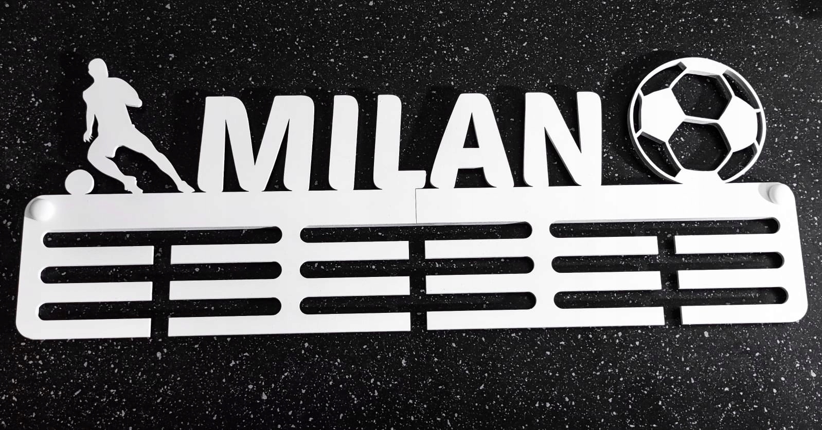 

Wieszak medale Piłka nożna personalizowany Biały