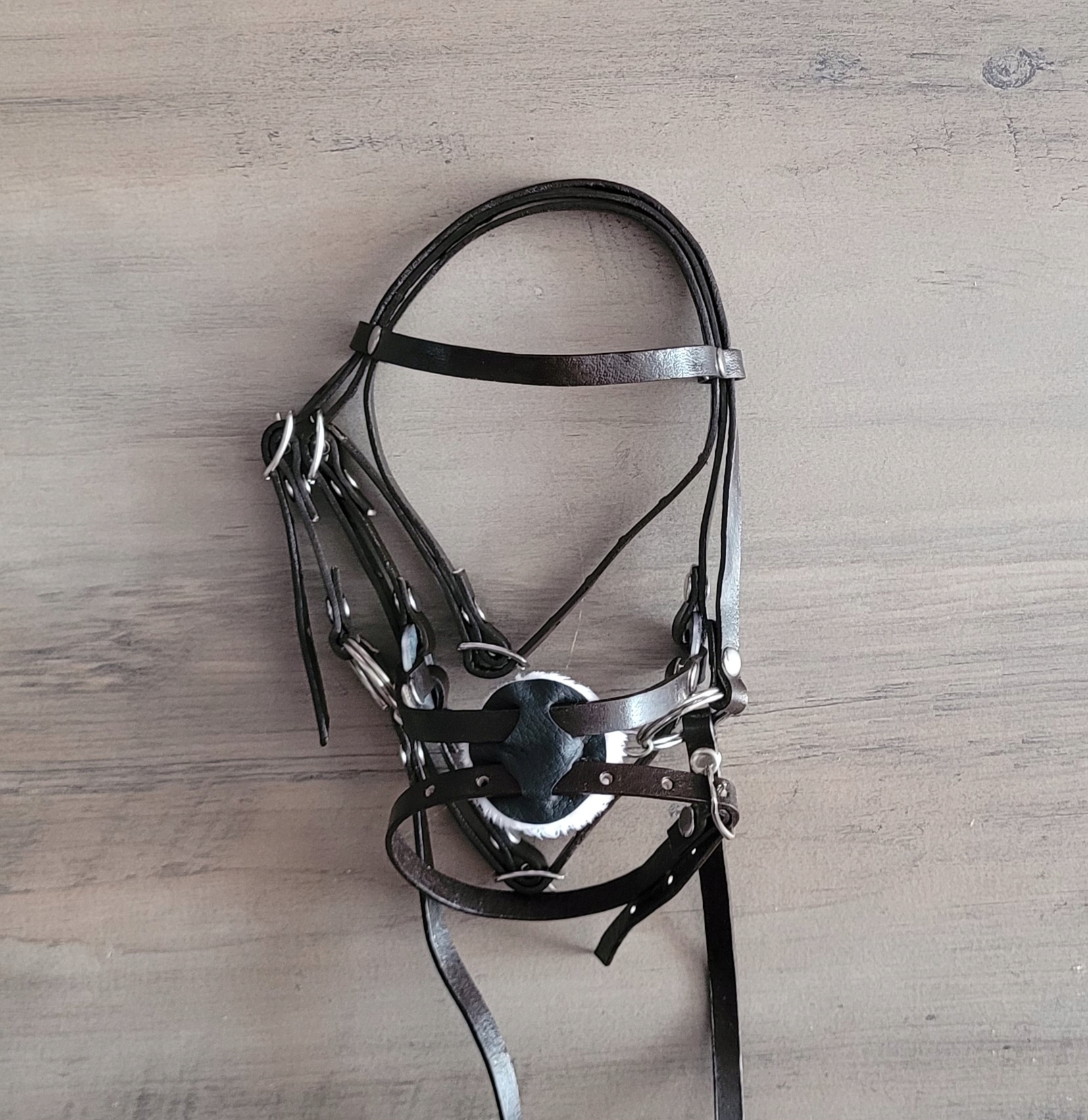 Ohlávka mexická pro hobby horse Tmavě Hnědá vel.. M (od a4 do A3)