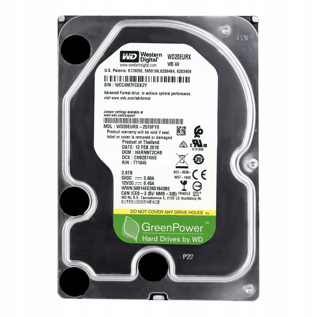 

Wd Av-gp 2TB 7.2K 64MB Sata II 3.5'' WD20EURX