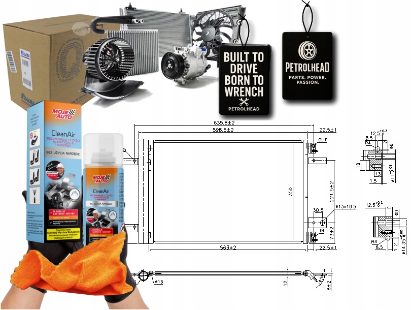 Kondenzátor Klimatizace Citroen Berlingo C4 Grand P #Petrolhead Pro+ Kit9