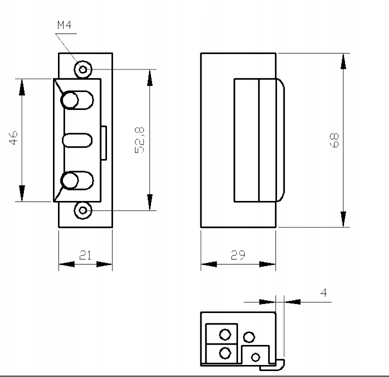 ELEKTROZACZEP DO FURTKI BRAMKI R4 ZAMEK RYGIEL Kod producenta R4-12.51-DC / R3-KAS.U-M / SP2501-M