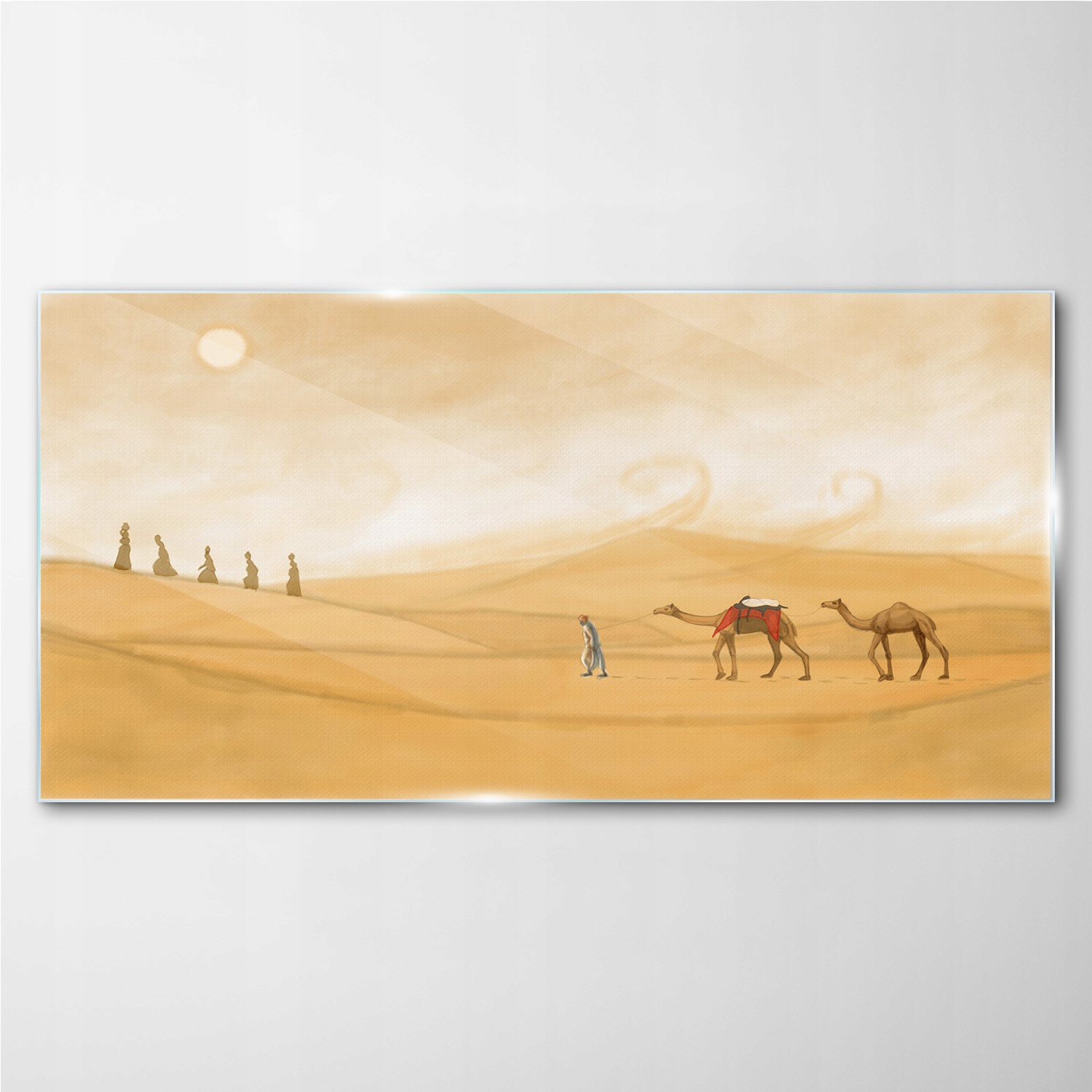 

Szklany obraz Pustynia słońce zwierzęta 140x70 cm