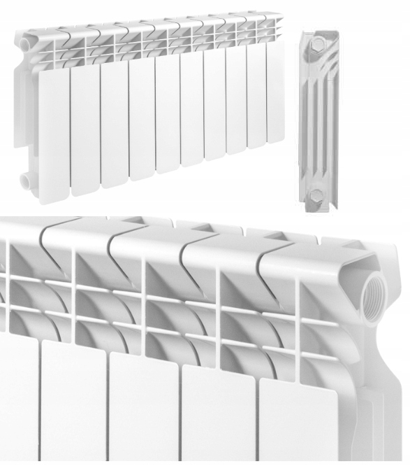 Aluminiový Ohrievač Biely 500x800 mm 10 Rebier