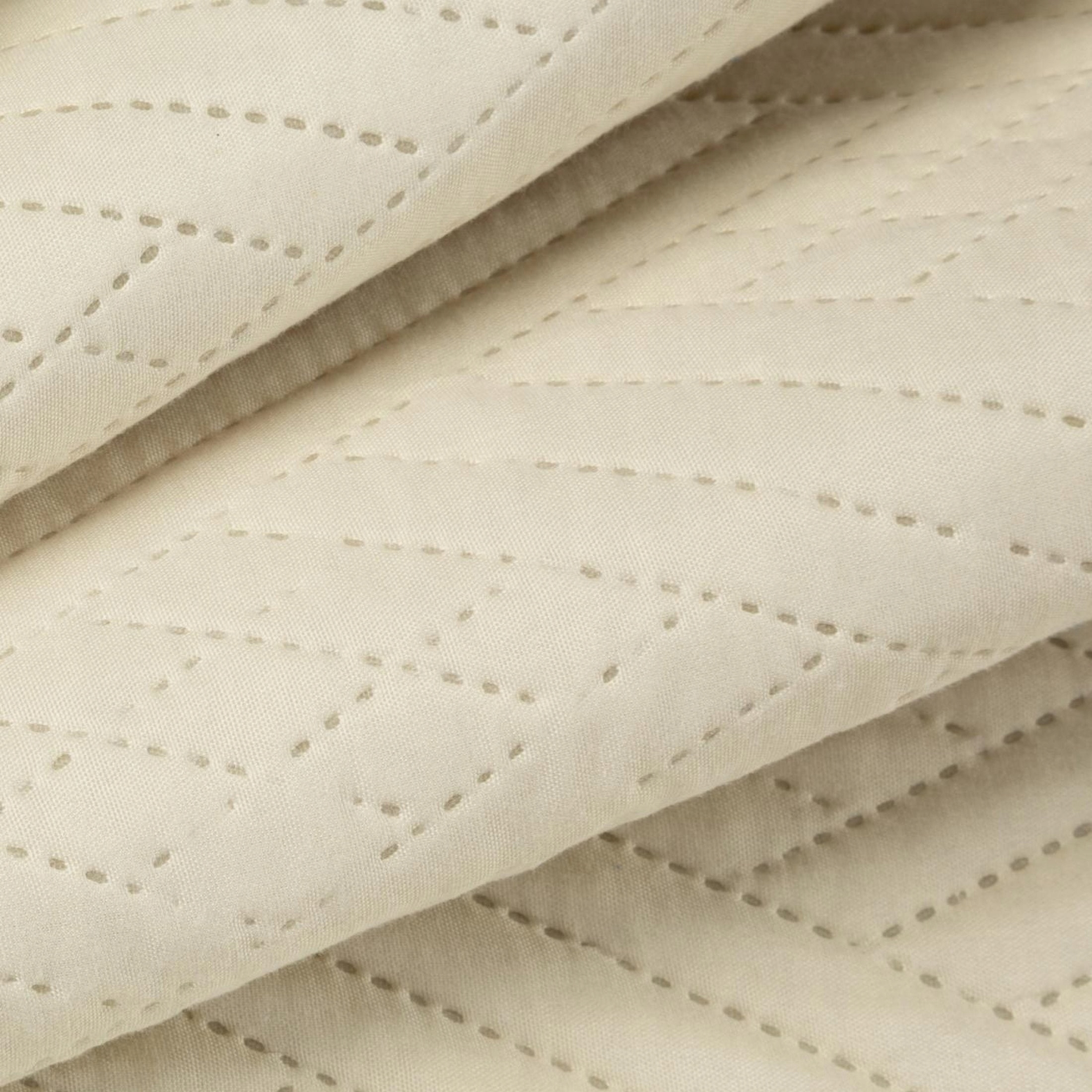 Přehoz na postel BONI/4 200x220 krémový geometrický, hrubý prošívaná