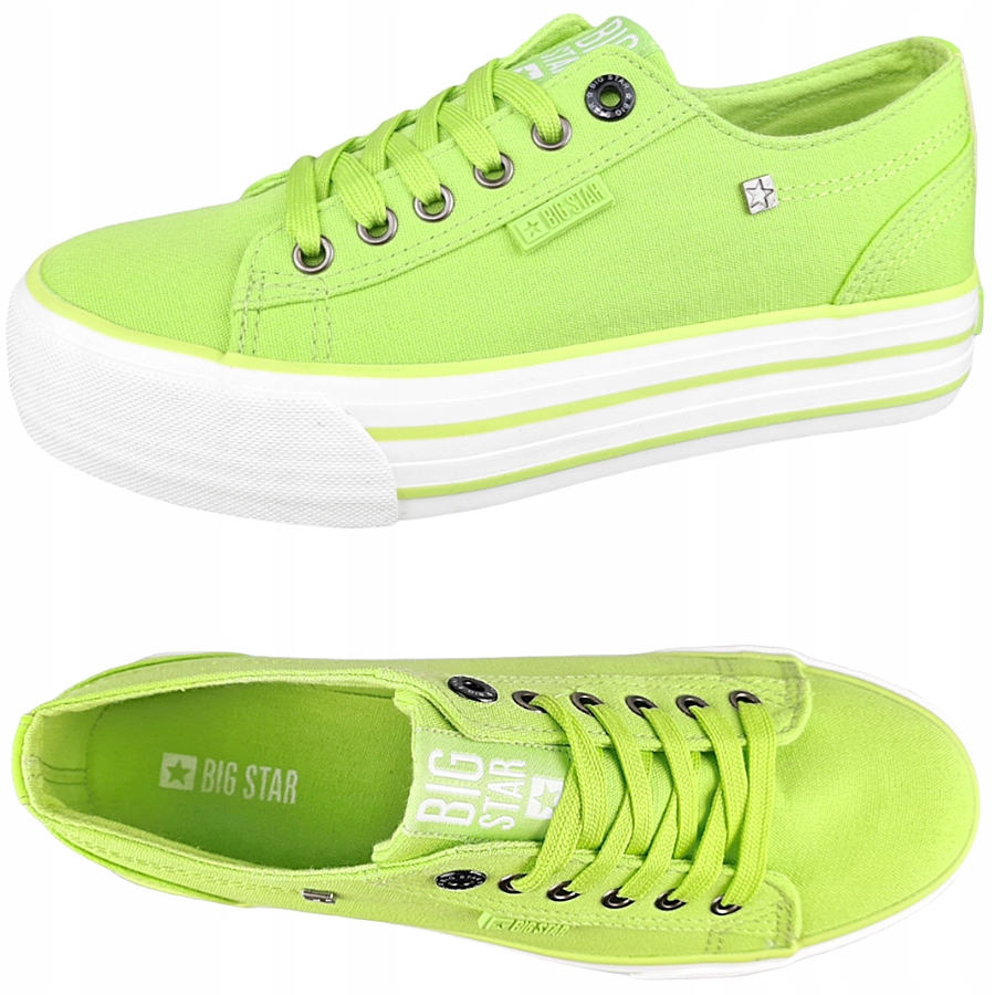 

Trampki Big Star zielone na platformie HH274057 37