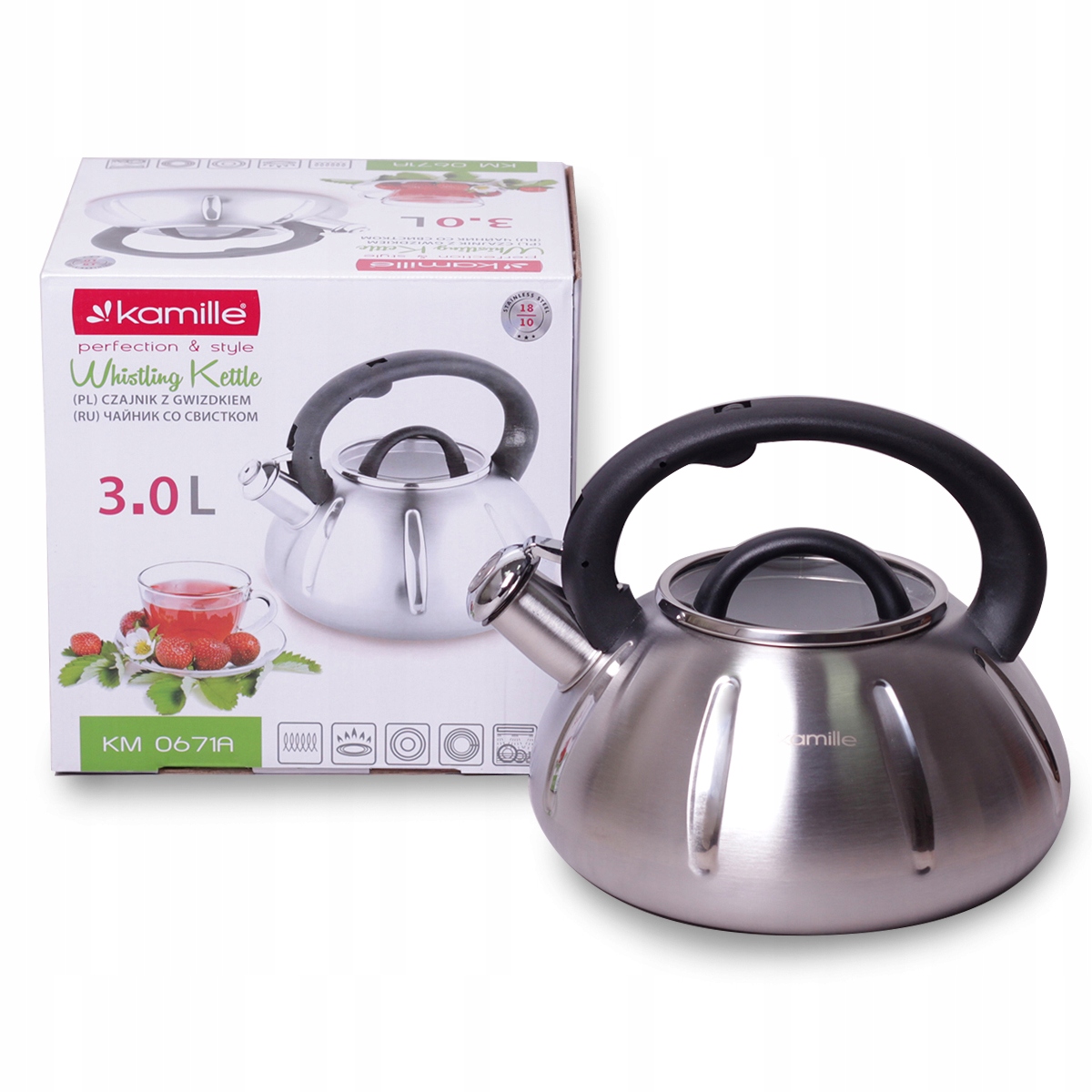 

Czajnik tradycyjny Kamille 3 l pokrywka szkło