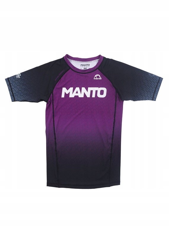 Rashguard Męski Krótki Rękaw Manto Rank Purpurowy płaskie szwy r. XL