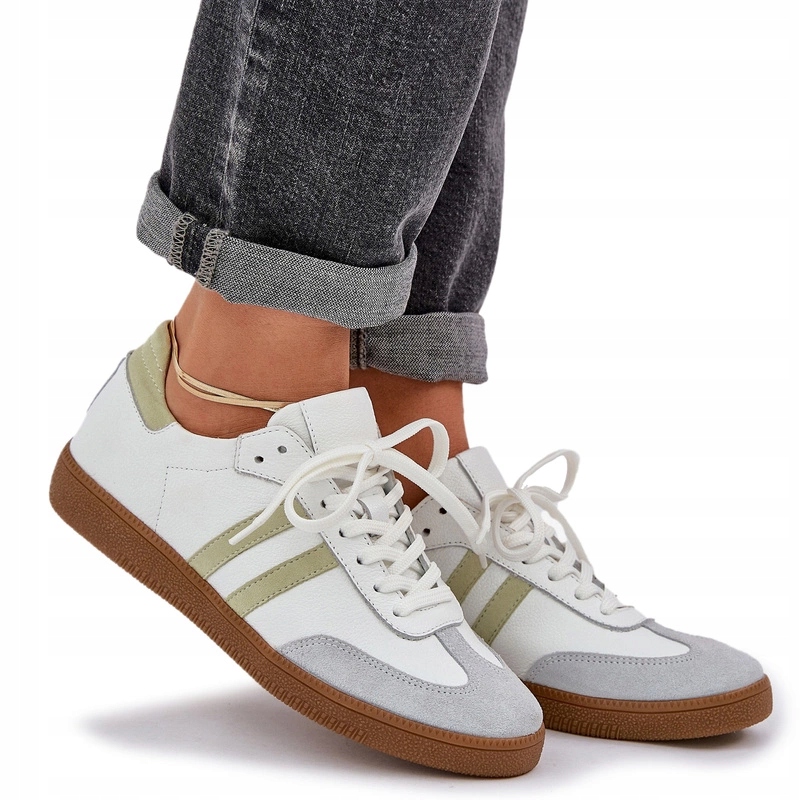 Zazoo N1068 Dámské Kožené Nízké Tenisky Bílé 37