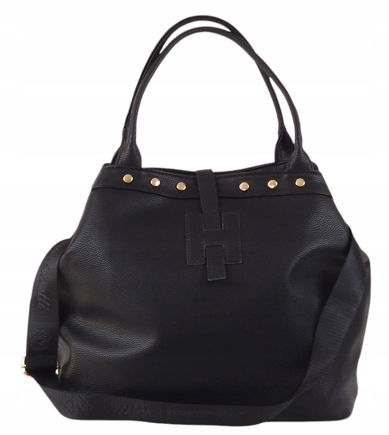 Massimo Contti klasická shopper kabelka eko kůže černá
