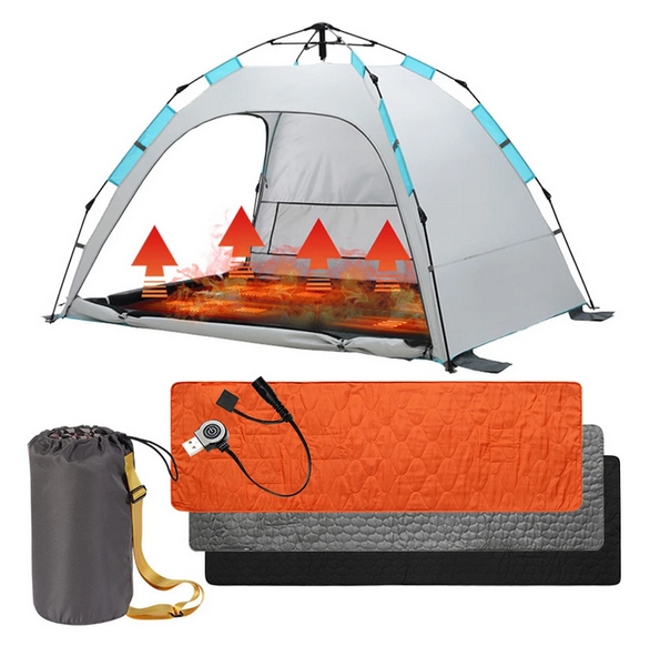 PODGRZEWANY MATERAC WKŁADKA do ŚPIWORA + POWERBANK ŚPIWÓR ZIMOWY