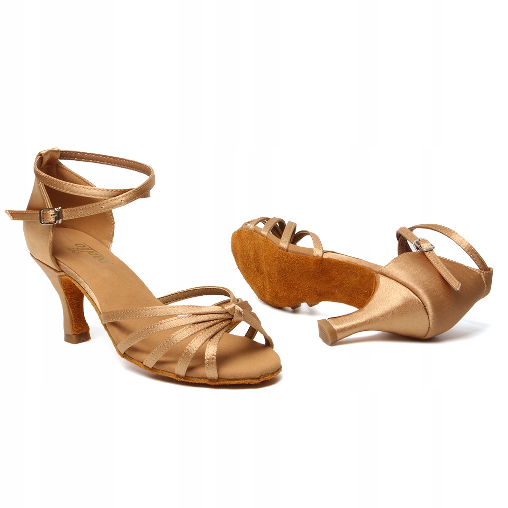 BUTY DO TAŃCA TANECZNE LATINO SALSA 7cm - NUDE Rozmiar 36