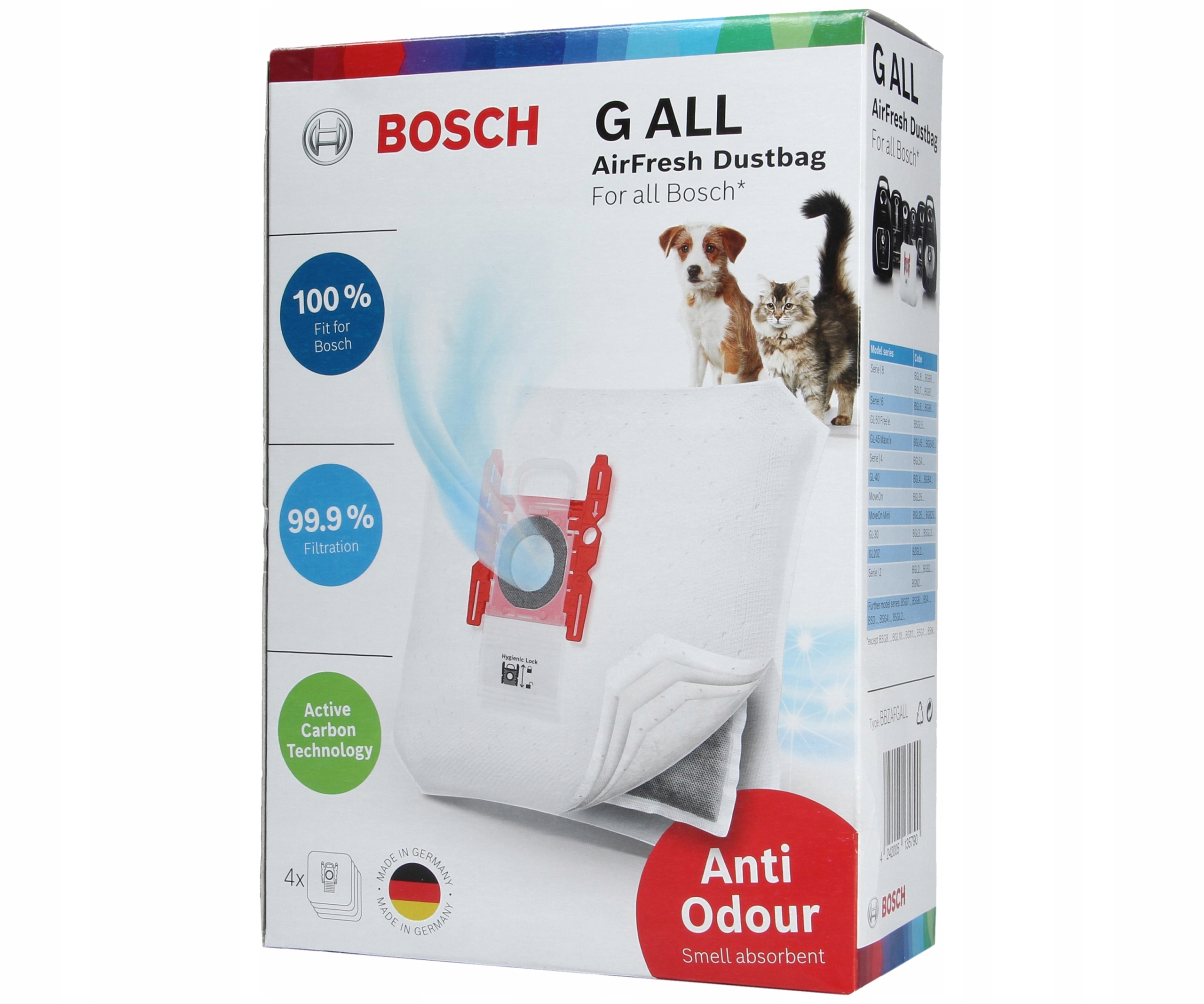 Worki 4szt do odkurzacza Bosch BBZ41FGALL Kod producenta KL6217SR53