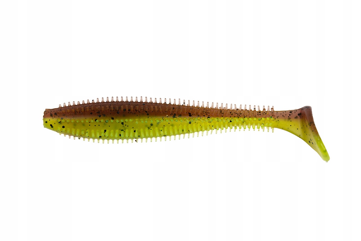 Ripper Rage Spikey Shad 9cm/3.5 Uv Green Pumpkin