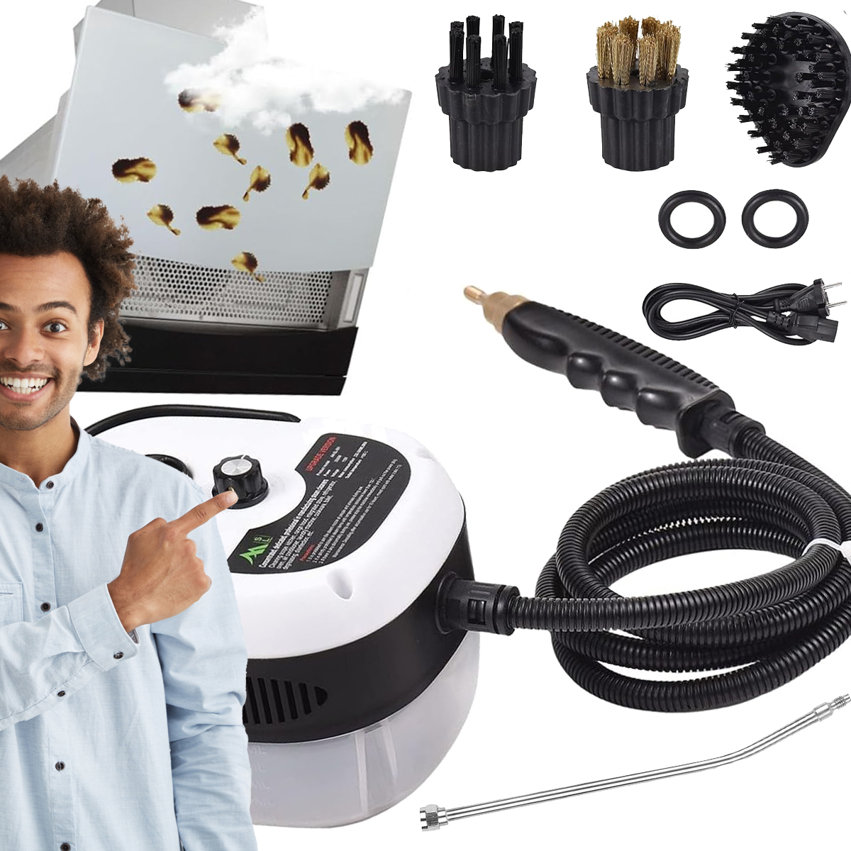 Parní Čistič Digestoře, Kuchyňský Čistič, Parní Čistič, 2500 W, 3 Bar