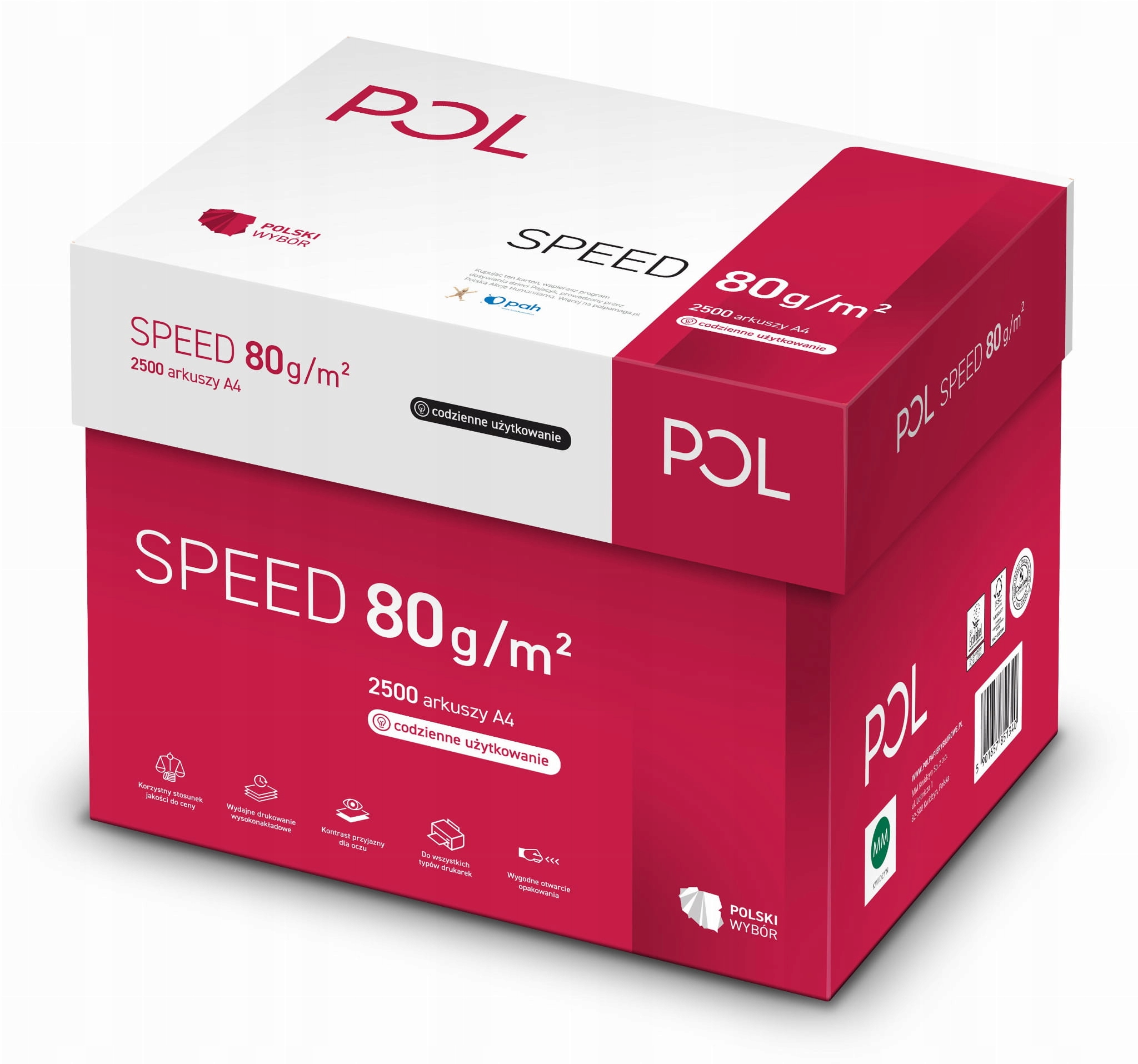 

Papier biurowy PolSpeed format A4 Karton 5 ryz