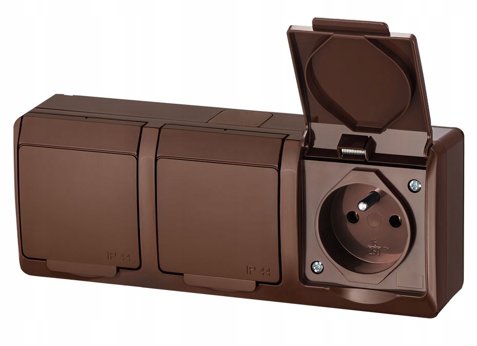 

Gniazdo Hermes 3x2P+Z IP44 brązowy 0323-06