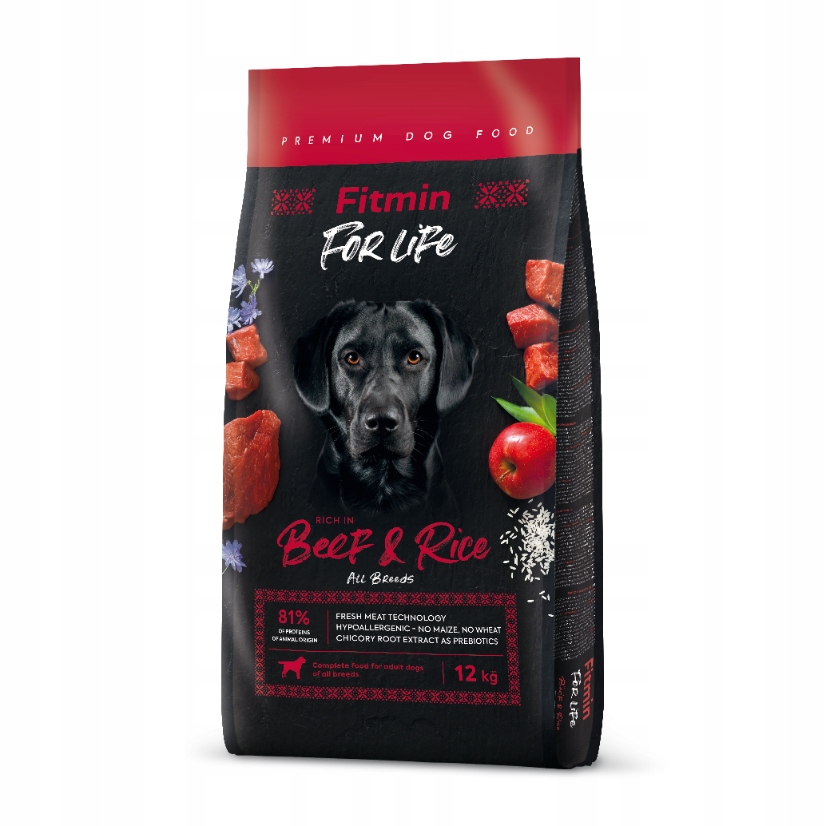 Levně Fitmin Dog for Life Beef&Rice Krmivo pro psy hovězí a rýže 12 kg