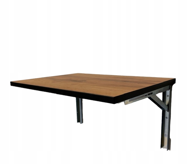 Skládací Stůl Rozkládací Závěsný Stolek 70x50 Dub Craft Černý Lem