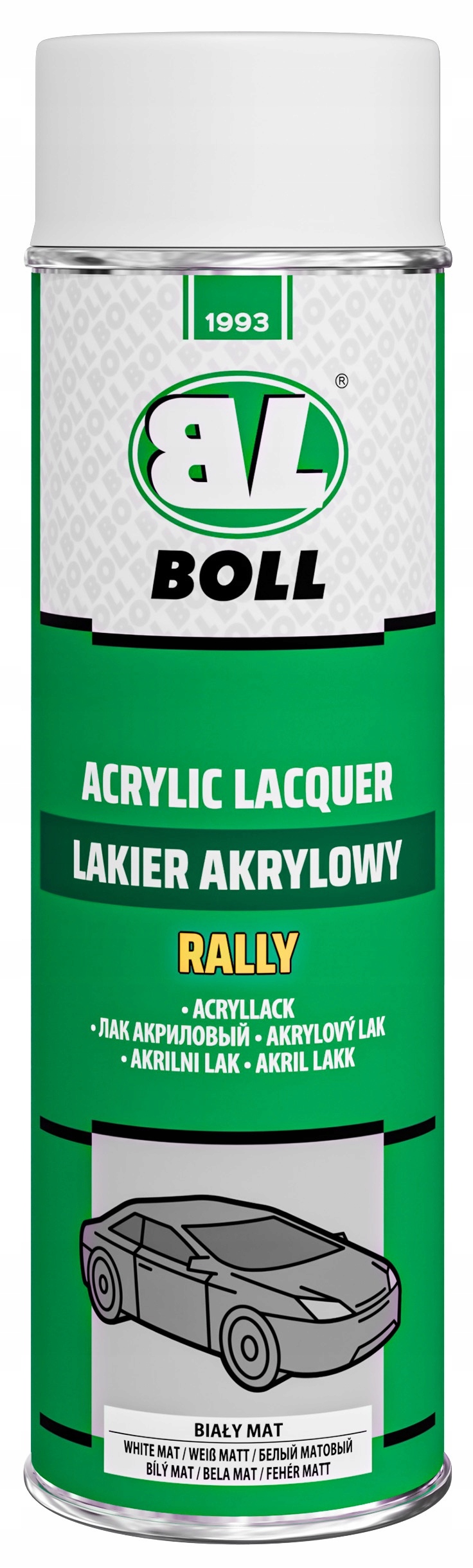 Boll Lakier akrylowy biały mat 500 ml Spray rally