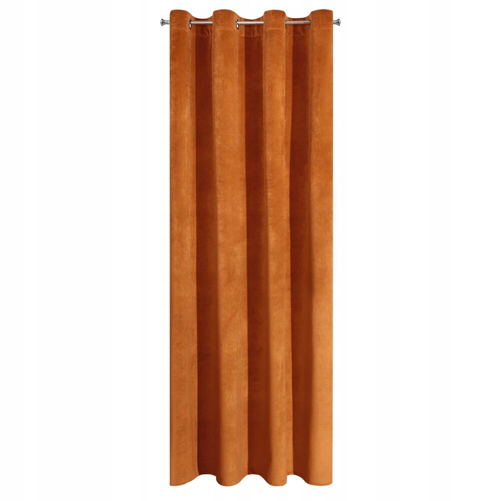 Hotový závěs 140X250 z sametu, 10 průchodek, rudá