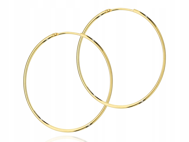 Krásné Pozlacené Náušnice Ag925 Kroužky Kreolky 4 CM