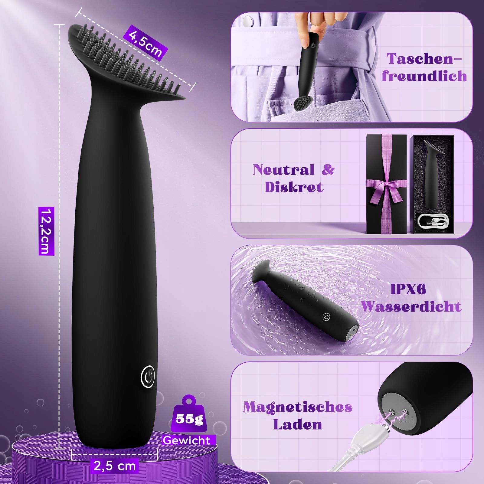 MINI DILDO ZESTAW WIBRATORÓW DLA KOBIET STYMULATOR KLITORIS Z SILIKONU — miniatura 4