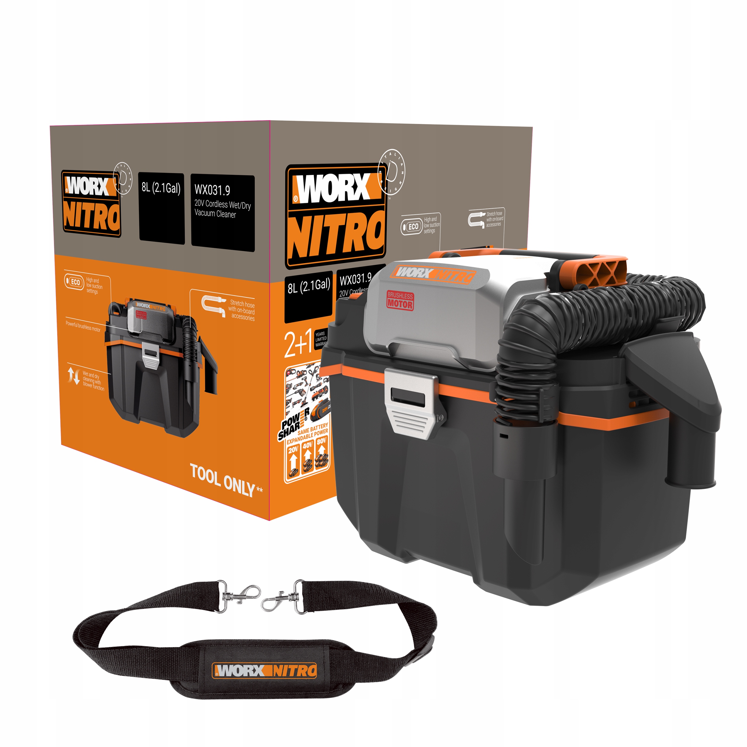 

Odkurzacz akumulatorowy Worx WX031.9 Bezszczotkowy