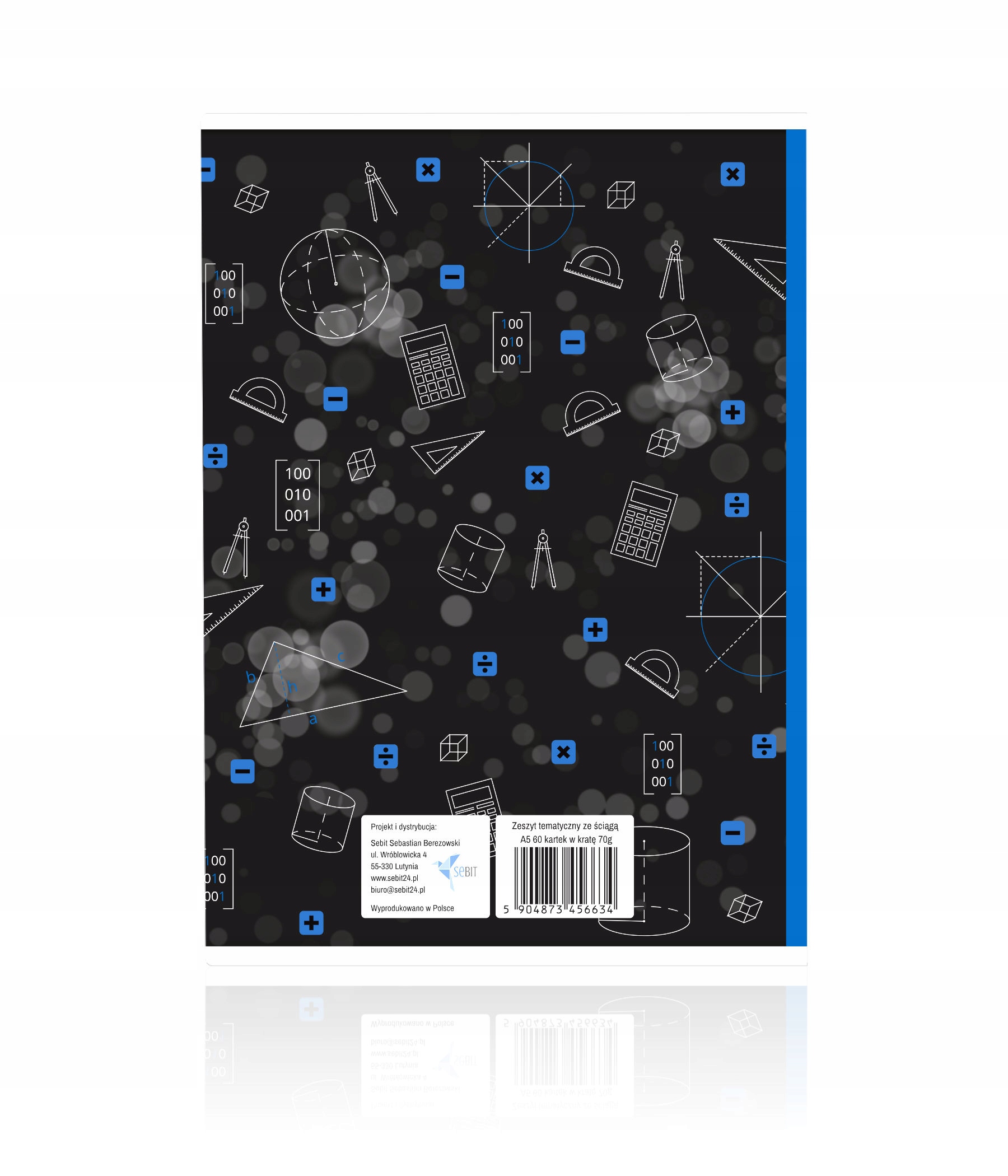 Komplet zestaw zeszytów SEBIT ściąga kolor A5/60k kl 7-8 2x polski 2x matem Marka Interdruk