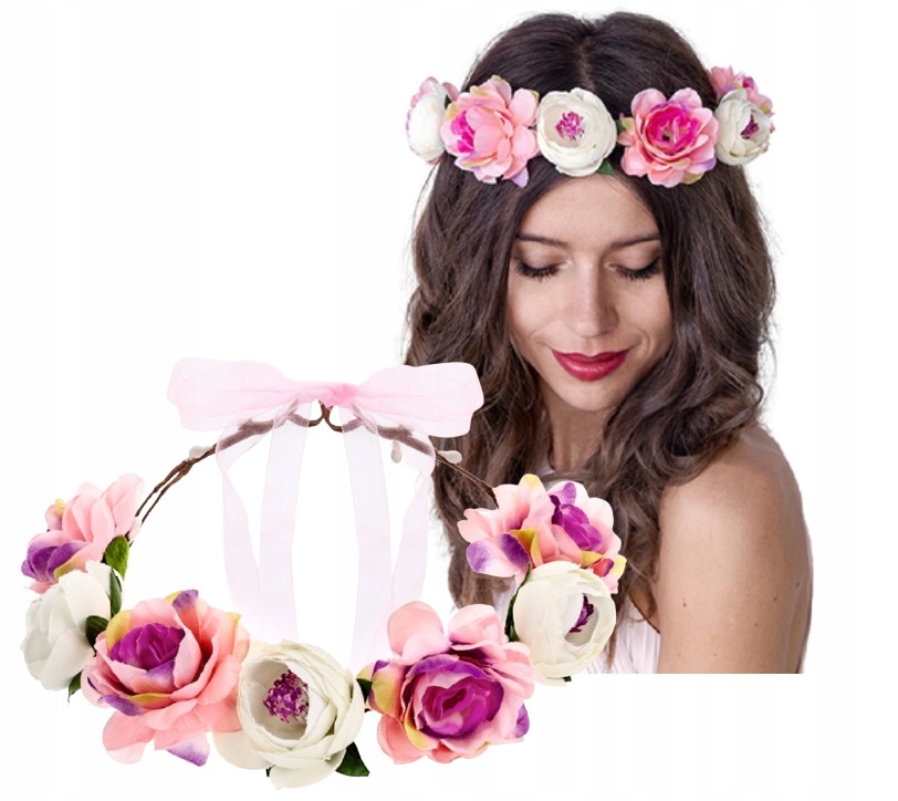 

Wianek Kwiaty Opaska Wieczór Panieński Boho Bride