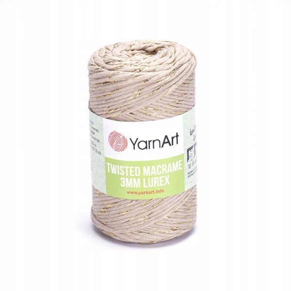 YarnArt Twisted Macrame Lurex 3mm 753 žlutý provázek makramé 4 x 250 g