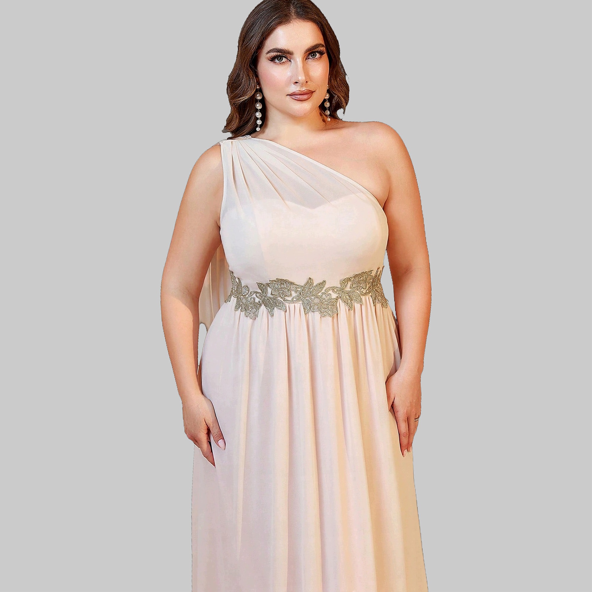 Šaty šifónové na jedno rameno s pláštěm maxi Shein 3XL 46