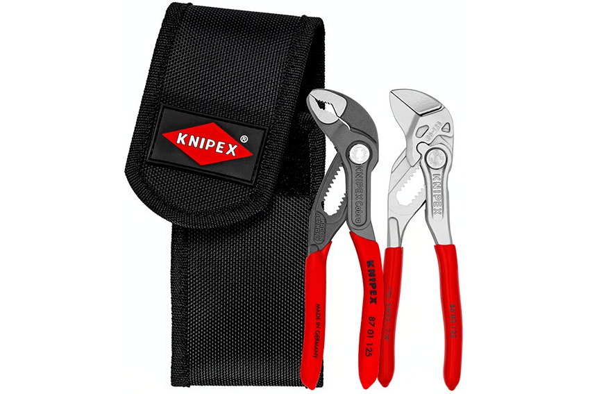 Kombinované kleště s nastavitelným kloubem klešťový klíč mini 125 mm Knipex v pouzdře sada