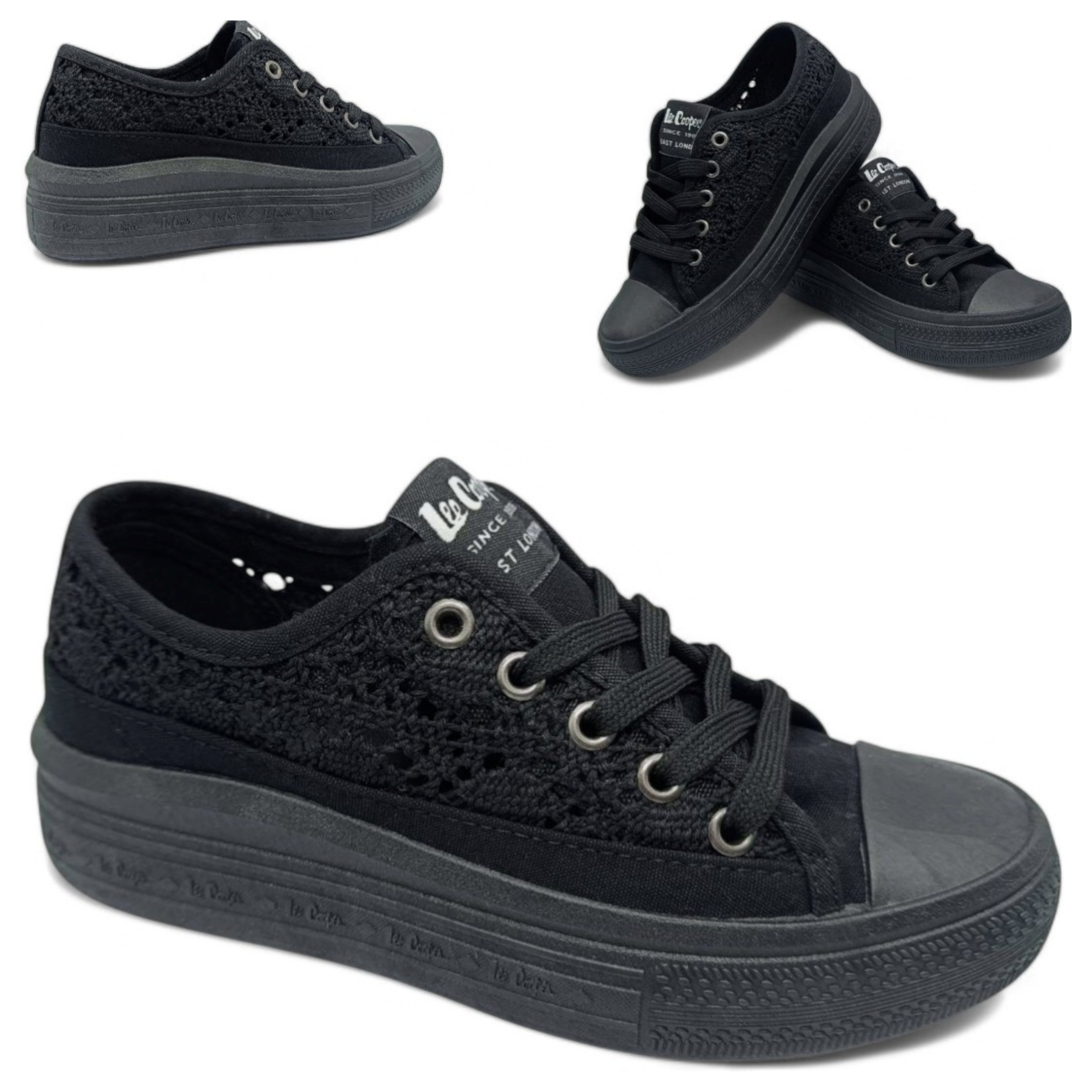 Černé dámské krajkové tenisky 38 Lee Cooper Sportovní tenisky Platforma