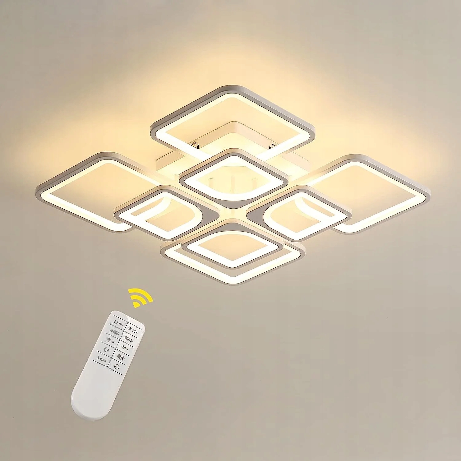 Lampa Sufitowa Wisząca Led Żyrandol Z Pilotem Nowoczesny Do Salonu 80W