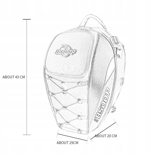 TORBA MOTOCYKLOWA NA KASK TYŁ SIEDZENIE 15L BSDDP Producent inny