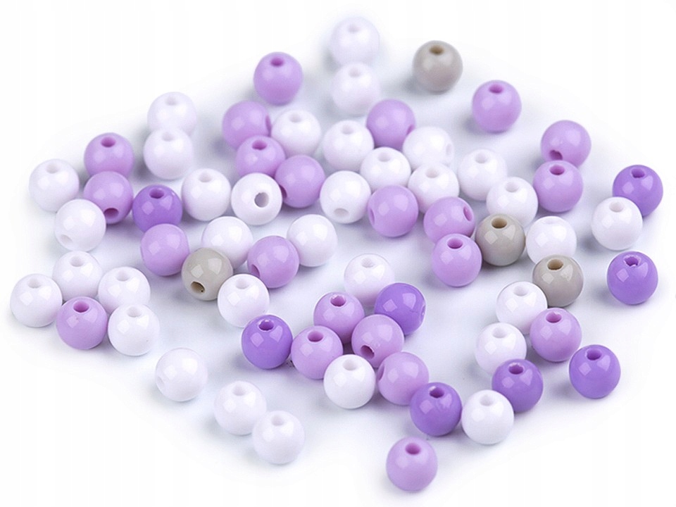 Koraliki plastikowe kolor Ø6 mm kolorowy miks 2