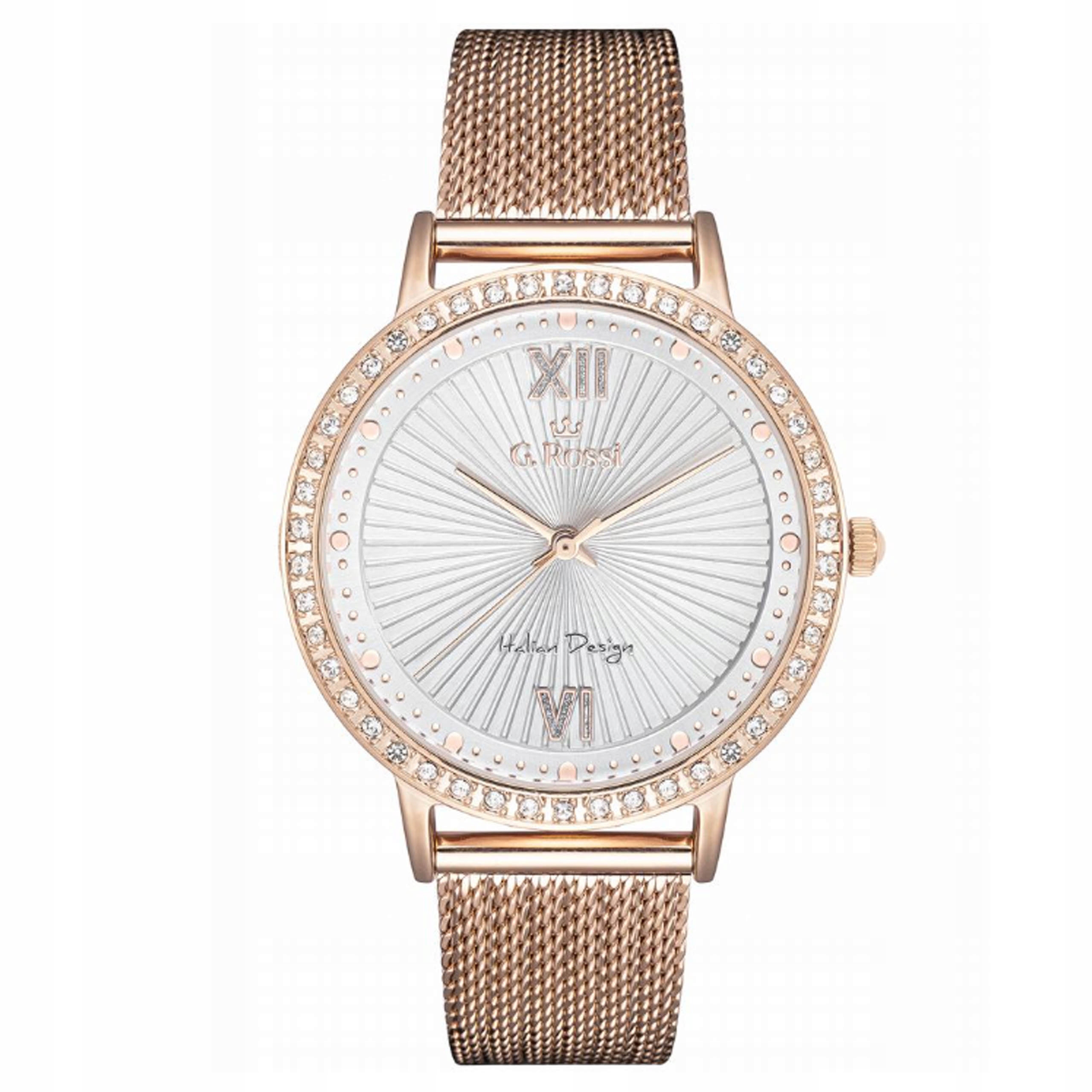 Dámské hodinky na náramku, barva růžové zlato, elegantní jako dárek