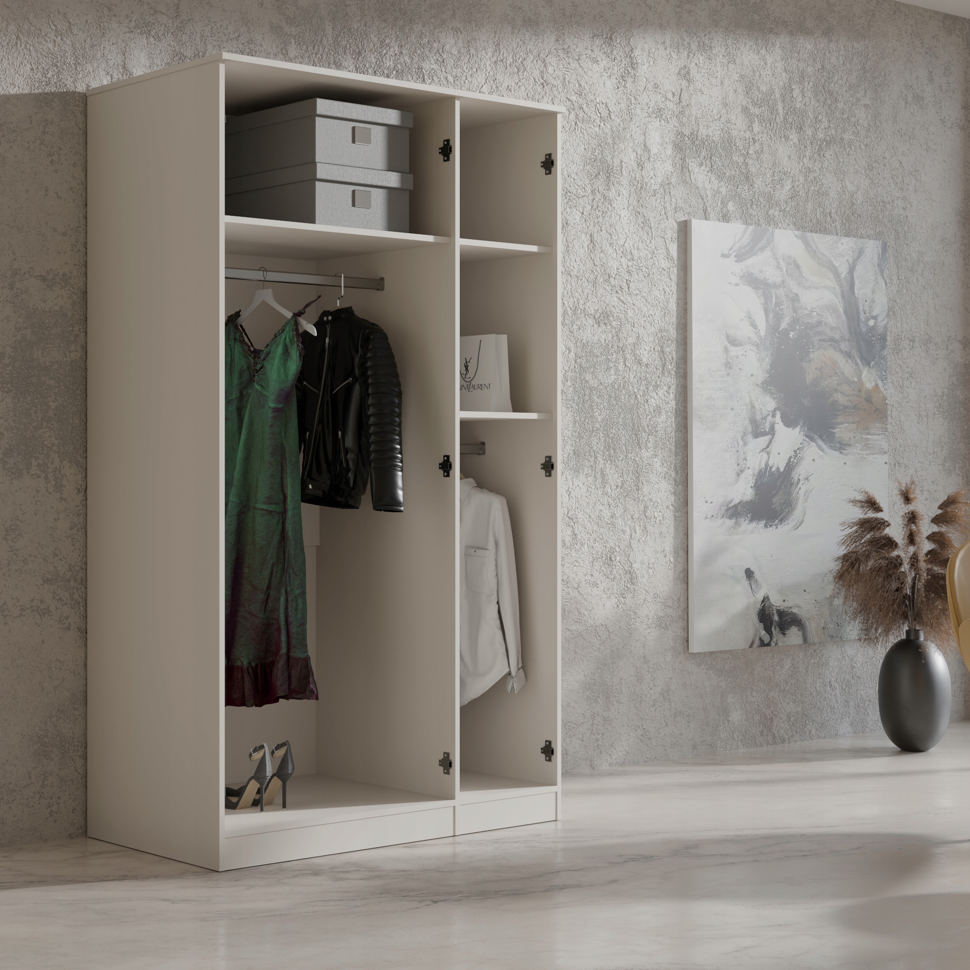 Szafa uchylna z lustrem Monza 3D 120 Kaszmir