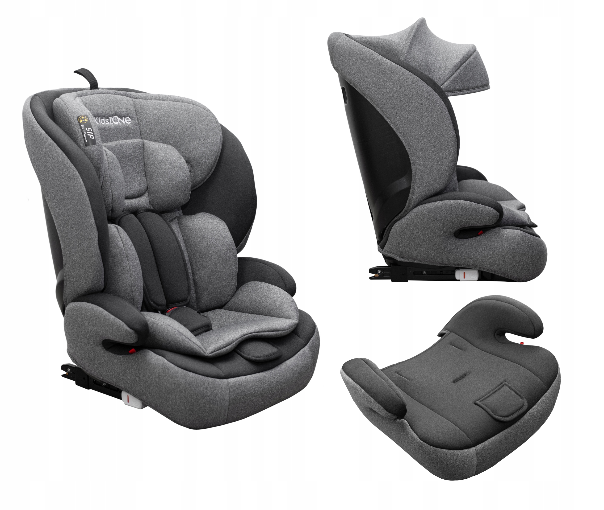 

Fotelik samochodowy Kids Zone Isofix 9-36 kg szary