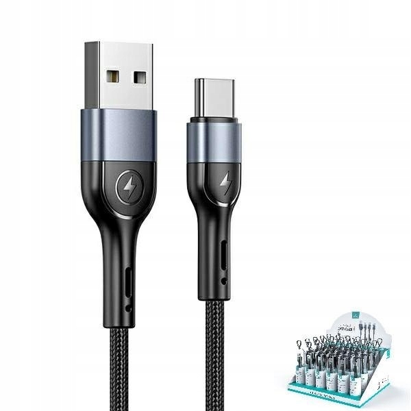 Usams Kabel pleciony U55 2A USB-C1szt. for set U55 czarny/black 1m SJ449ZJ0